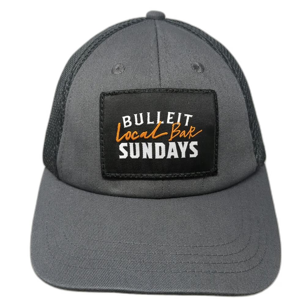 Bulleit Bourbon Local Bar Sundays Gray Trucker Hat One Size Mesh Snapback Logo